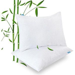 Waterproof Pillow Protector Standard Size 2 Pack 100% Viscose Made from Bamboo